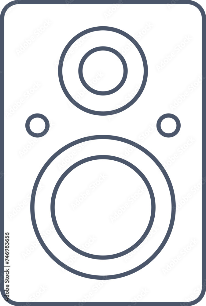 Illustration Of Speaker Icon In Outline Style. Illustration Of Speaker Icon In Outline Style.