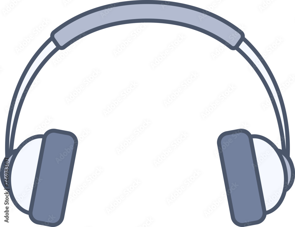Headphone Icon Or Symbol In Blue And Gray Color. Headphone Icon Or Symbol In Blue And Gray Color.