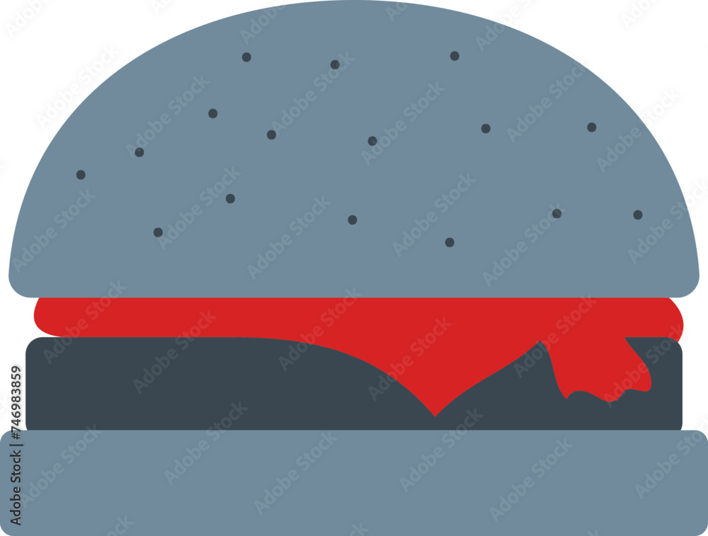 Fototapeta premium Burger Icon In Gray And Red Color.