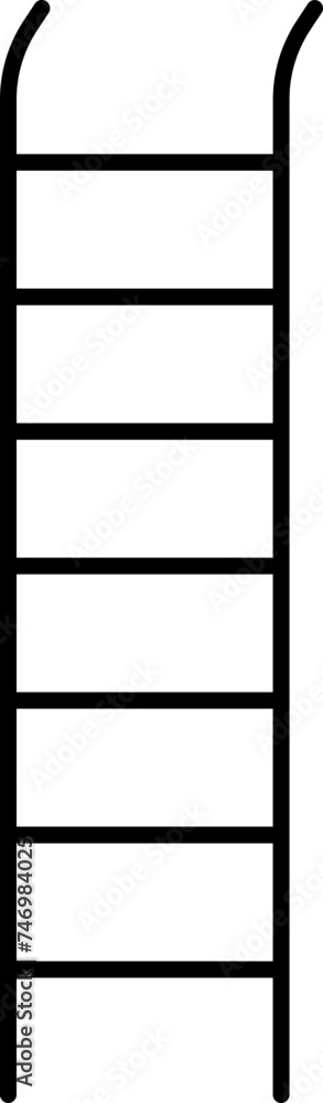 Isolated Ladder icon in black outline. Isolated Ladder icon in black outline.