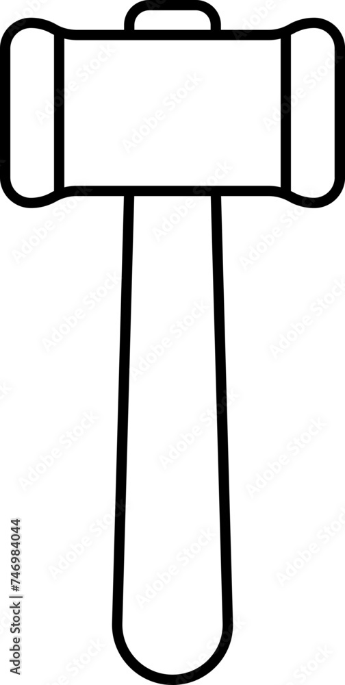 Black line art illustration of Hammer icon. Black line art illustration of Hammer icon.