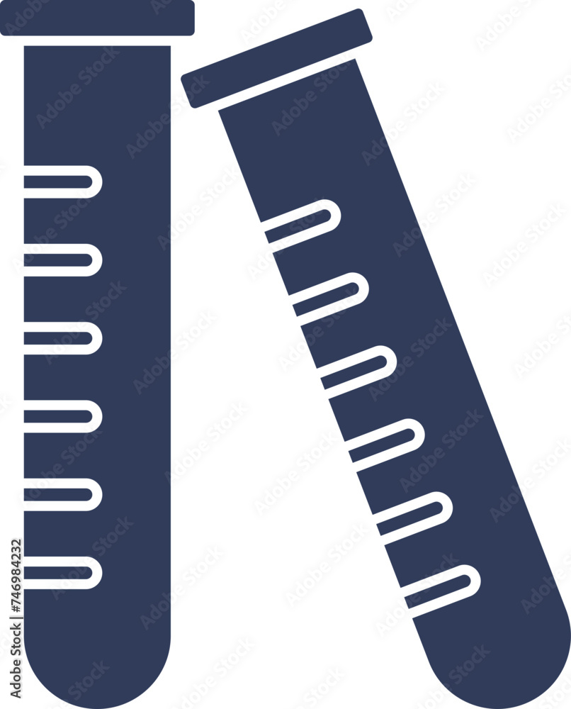 Test Tube Icon in Blue and White Color.