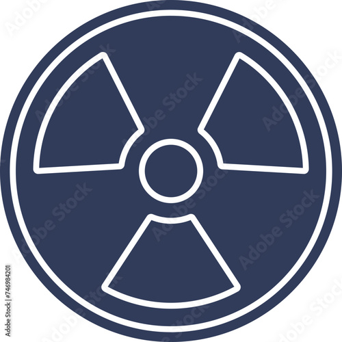Vector Illustration of Nuclear in Blue and White Color.