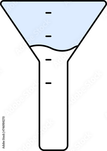 Conical Funnel Icon in Blue And White Color.