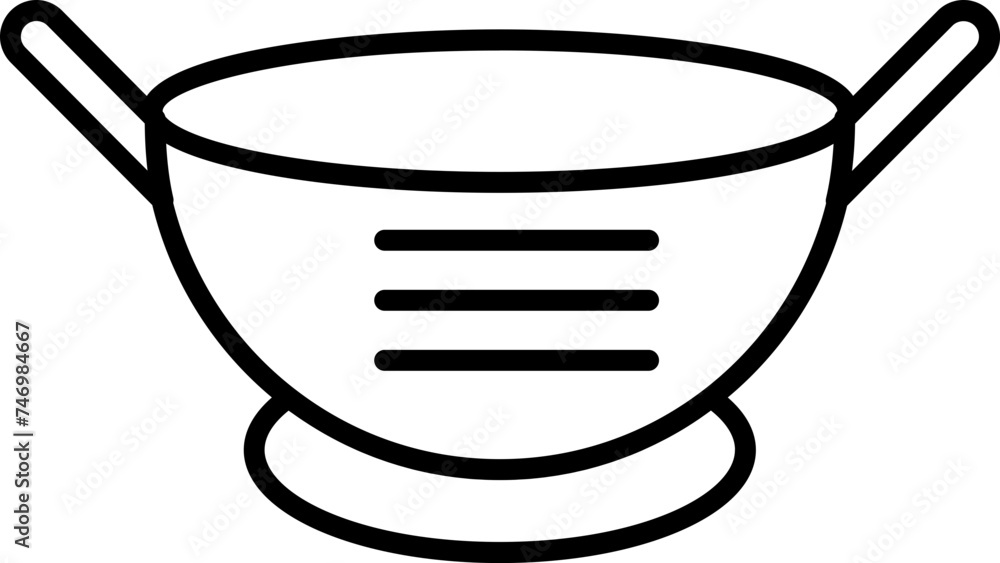 Fotografie Flat style Colander icon in line art.