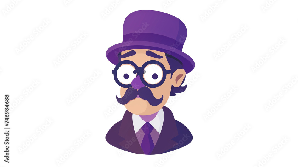 Gentleman Cry icon. Vector illustration style is flat iconic symbol, purple color, transparent background. Designed for web and software interfaces. isolated on transparent background , png file.