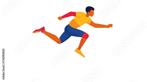 Man jumping over a hurdle logo concept. isolated on transparent background , png file.
