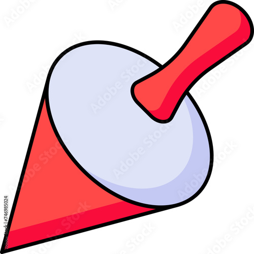 Spinning Top icon in red and blue color.