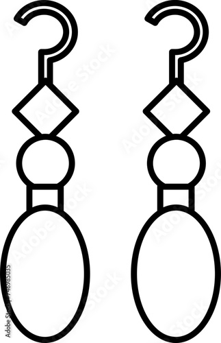 Dangle or Earrings Icon in flat style.