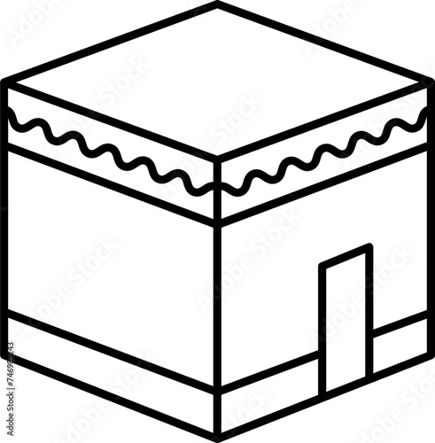 Makka madina icon in thin line art.