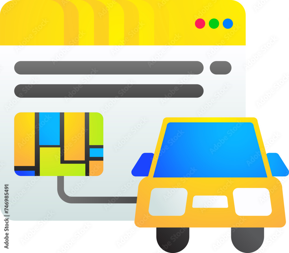 Cab location connect website page icon in flat style. Cab location connect website page icon in flat style.