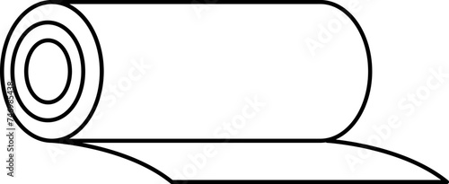 Flat style Mat roll icon in line art.