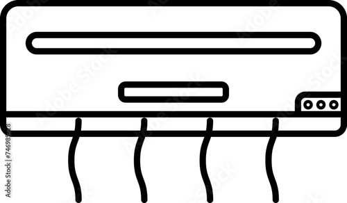 Air conditioner icon in thin line art.