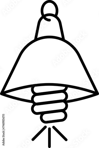 Pendant light lamp icon in black line art.