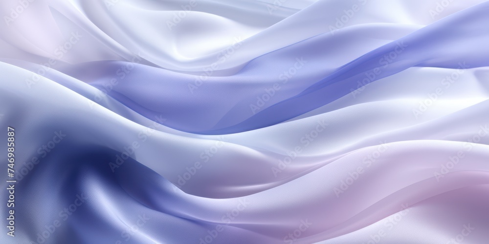 Obraz premium Abstract white and Periwinkle silk fabric weave of cotton or linen satin fabric lies texture background. 