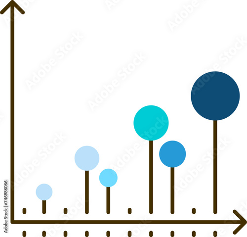 Blue and Black Five Option Graph Chart icon on white background. © Abdul Qaiyoom