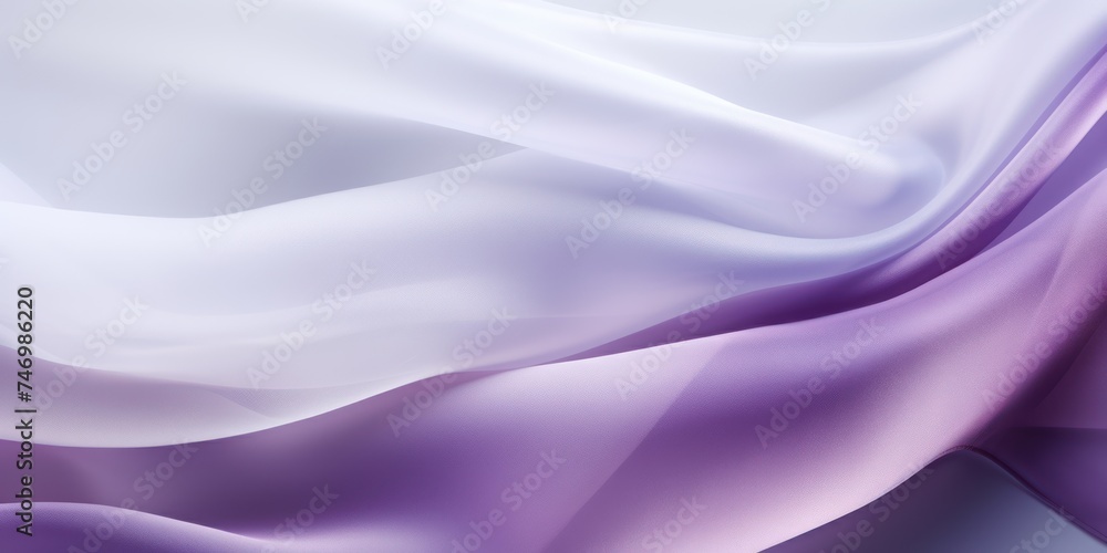 Abstract white and Purple silk fabric weave of cotton or linen satin fabric lies texture background.
