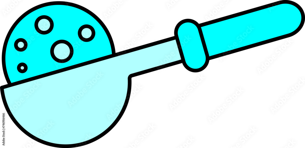 Ice Cream Scoop Icon In Cyan Color. Ice Cream Scoop Icon In Cyan Color.