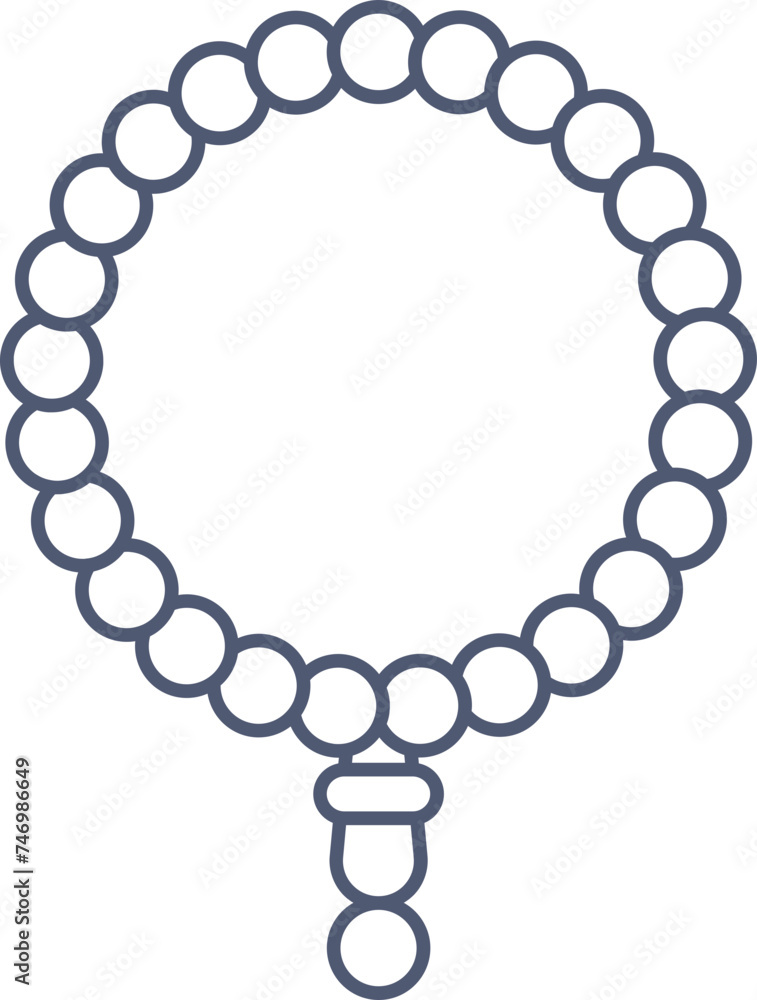 Fototapeta premium Beads Garland Icon Or Symbol In Thin Line.
