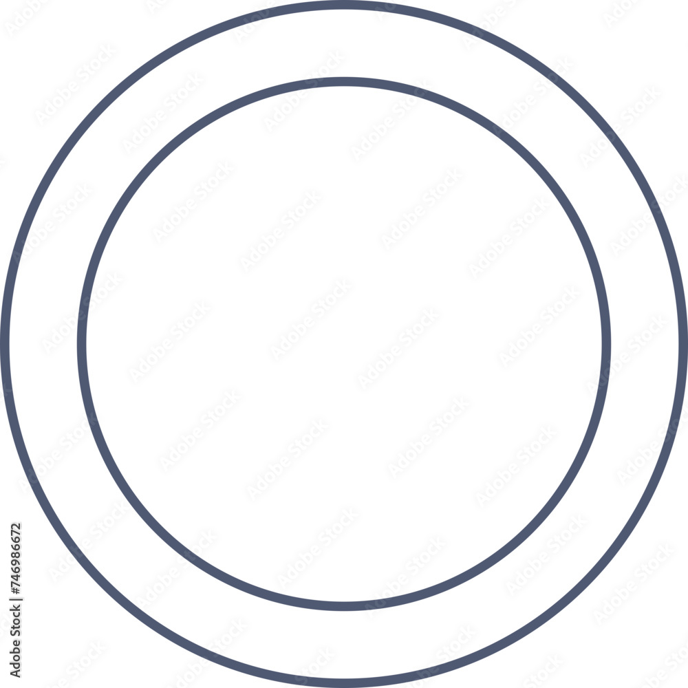 Blue Outline Plate Icon Or Symbol. Blue Outline Plate Icon Or Symbol.