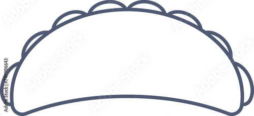 Indian Sweet (Gujia) Icon In Stroke Style.