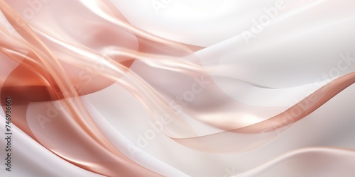 Abstract white and Rose gold silk fabric weave of cotton or linen satin fabric lies texture background.