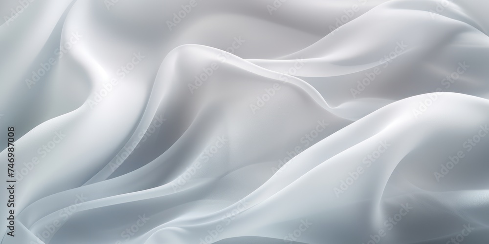 Abstract White silk fabric, weave of cotton or linen satin fabric lies texture background.
