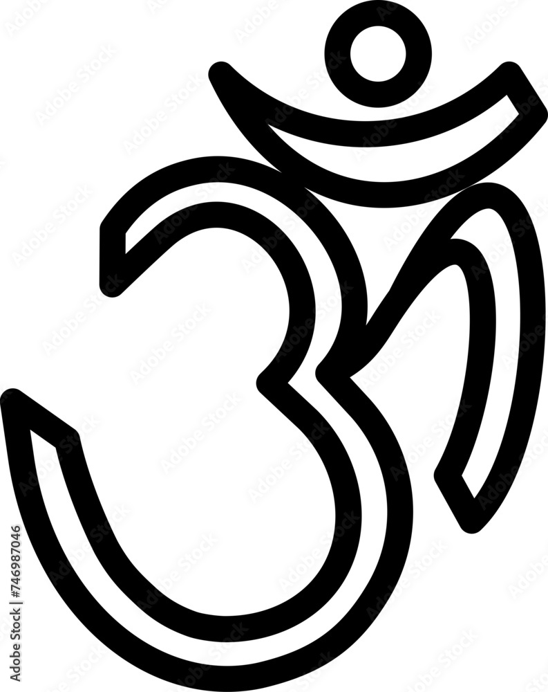 Ohm sign or symbol in thin line art. Ohm sign or symbol in thin line art.