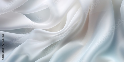 Abstract White silk fabric, weave of cotton or linen satin fabric lies texture background. 