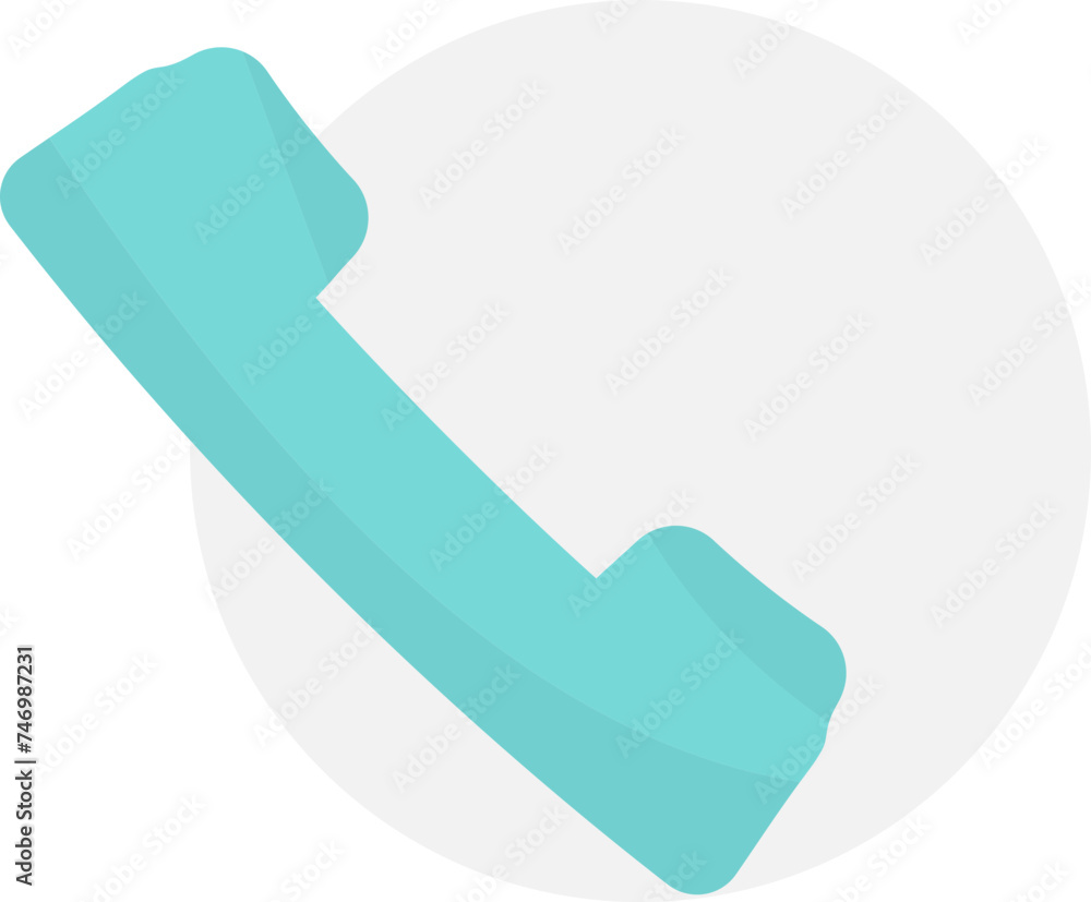 Flat style Phone Receiver icon in blue color. Flat style Phone Receiver icon in blue color.