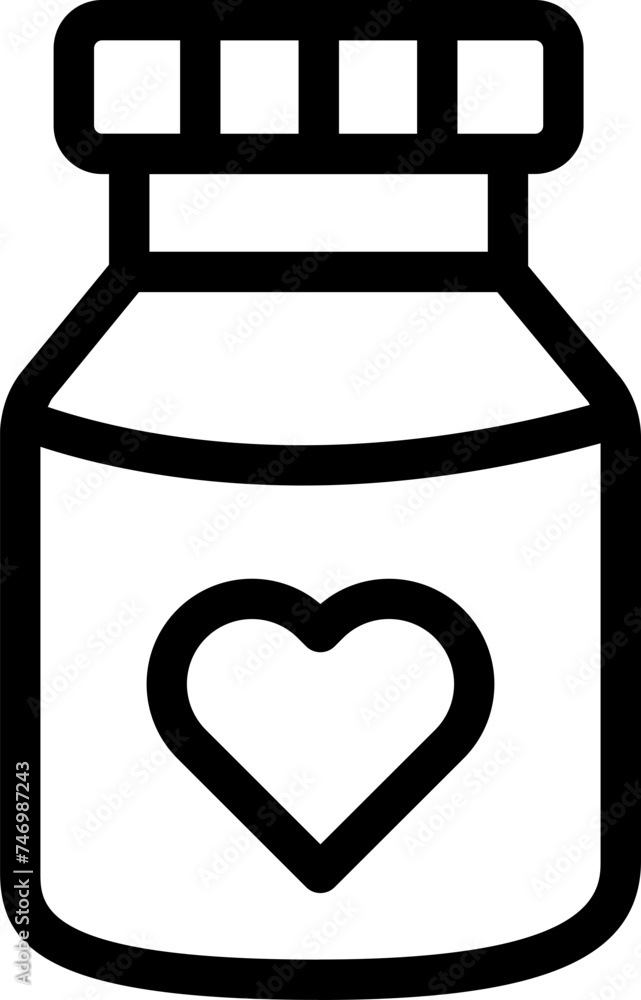 Vector illustration of heart jar icon. Vector illustration of heart jar icon.