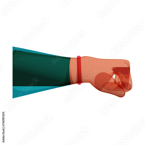 Vector illustration of Red Wristband on Hand.