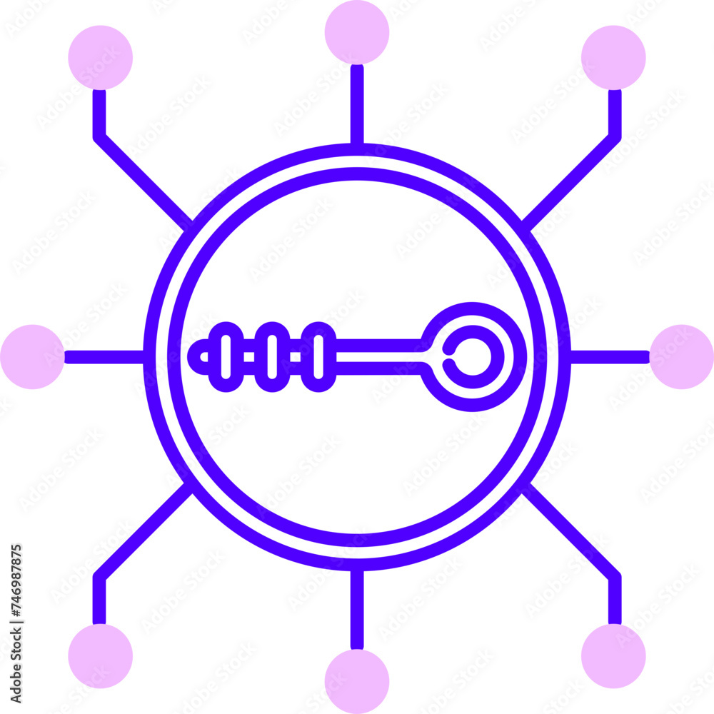 Illustration of Encryption key icon in flat style. Illustration of Encryption key icon in flat style.