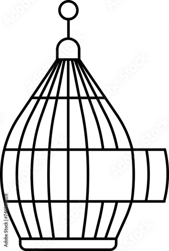 Bird Cage icon in thin line art.