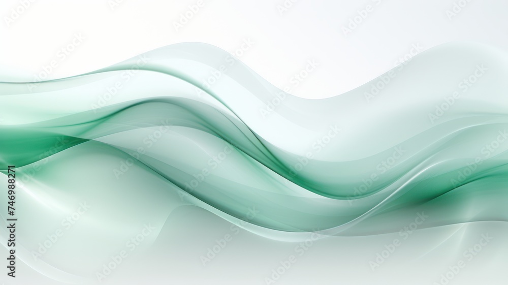 Obraz premium Abstract gray and green tones silk fabric, weave of cotton or linen satin fabric lies texture background.