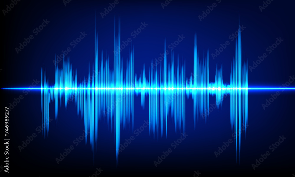 Abstract Sound Wave Blue Digital Frequency wavelength graphic design Vector Illustration