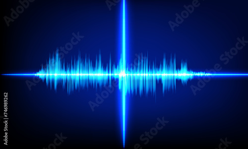 Abstract Sound Wave Blue Digital Frequency wavelength graphic design Vector Illustration