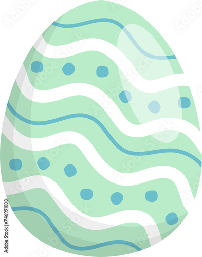 Painted and decorated Easter eggs, colorful, geometric image, vector illustration or icon or element
