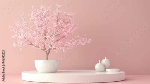 Realistic 3D cylinder pedestal pink podium background. Abstract pink pastel minimal scene for mockup products  stage showcase  promotion display.