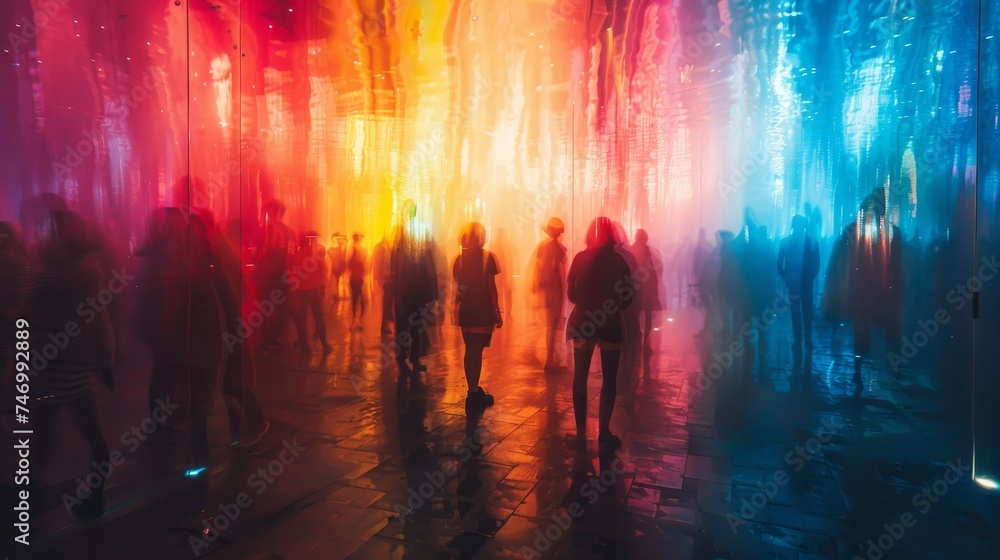 Aura colors blending in a crowded space. Aura colors blending in a crowded space.