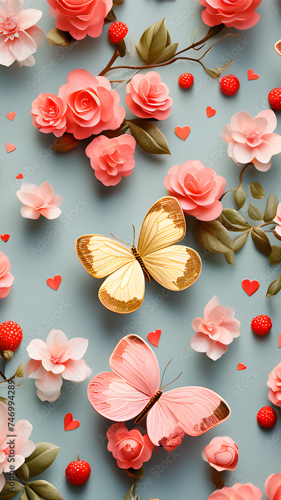rose adorned with a graceful butterfly. This high-quality design combines the elegance of a blooming rose with the whimsy of a fluttering butterfly, creating a scene of enchanting charm rose adorned with a graceful butterfly. This high-quality design combines the elegance of a blooming rose with the whimsy of a fluttering butterfly, creating a scene of enchanting charm