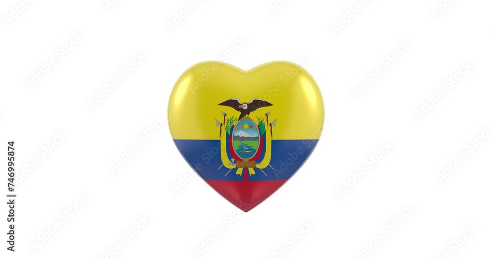 Pulsating Ecuador flag heart Pulsating Ecuador flag heart