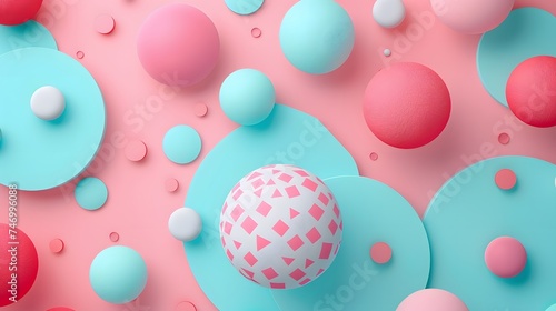 Vibrant 3D Geometric Shapes on Pink Background  Modern Art and Design Inspiration