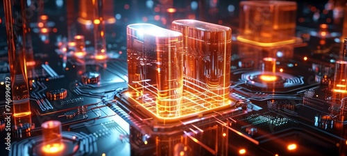 3D rendered display of a quantum computer  Generative AI