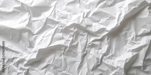 Rumpled white paper texture, Generative AI photo