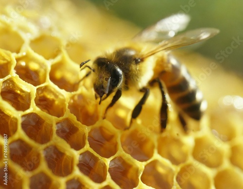 bee on honeycomb © PlikArts