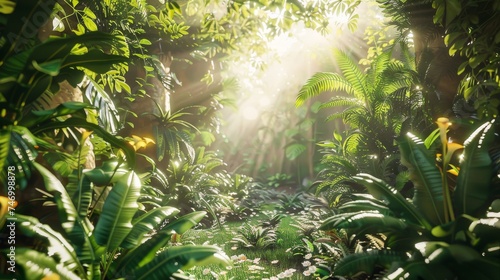 Sunbeams pierce through the...