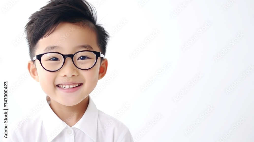 A Happy Young Boy with Glasses Smiling for the Camera. Fictional Character Created By Generated By Generated AI. A Happy Young Boy with Glasses Smiling for the Camera. Fictional Character Created By Generated By Generated AI.