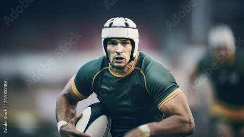 Rugby Player in Action During a Match