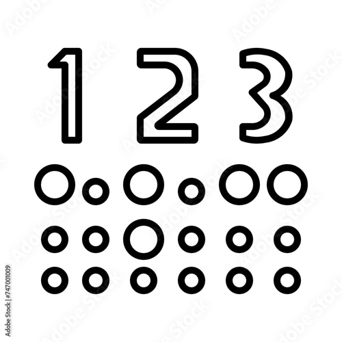 Braille numbers line icon